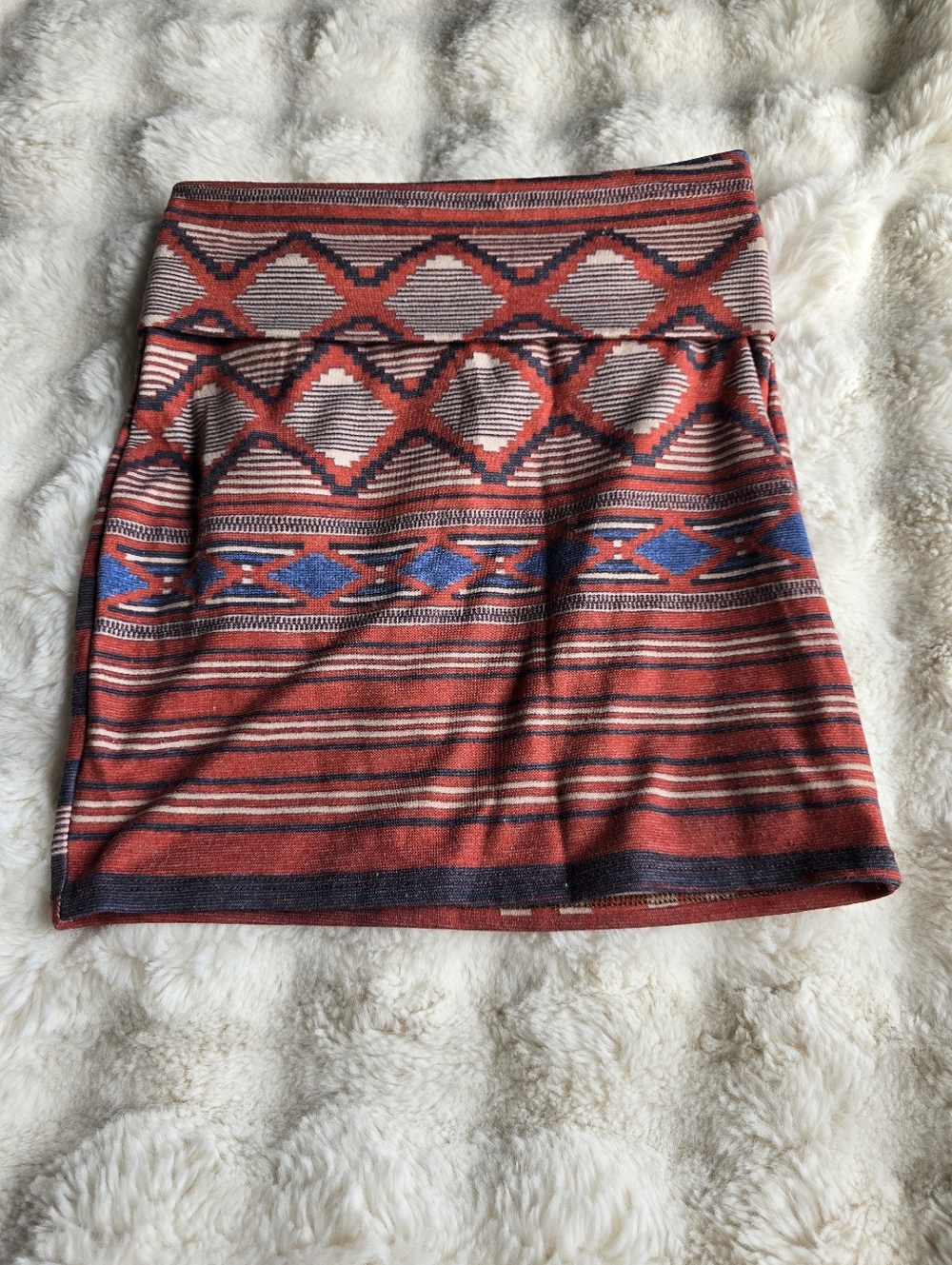 Nollie Red & Blue Aztec Skirt